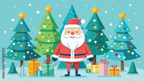 Christmas Tree with Santa Claus: Festive Decoration for Holiday Celebrations