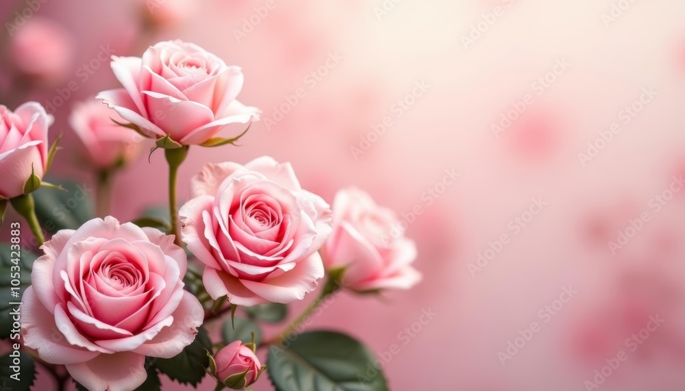Fototapeta premium Elegance in Bloom A Bouquet of Pink Roses