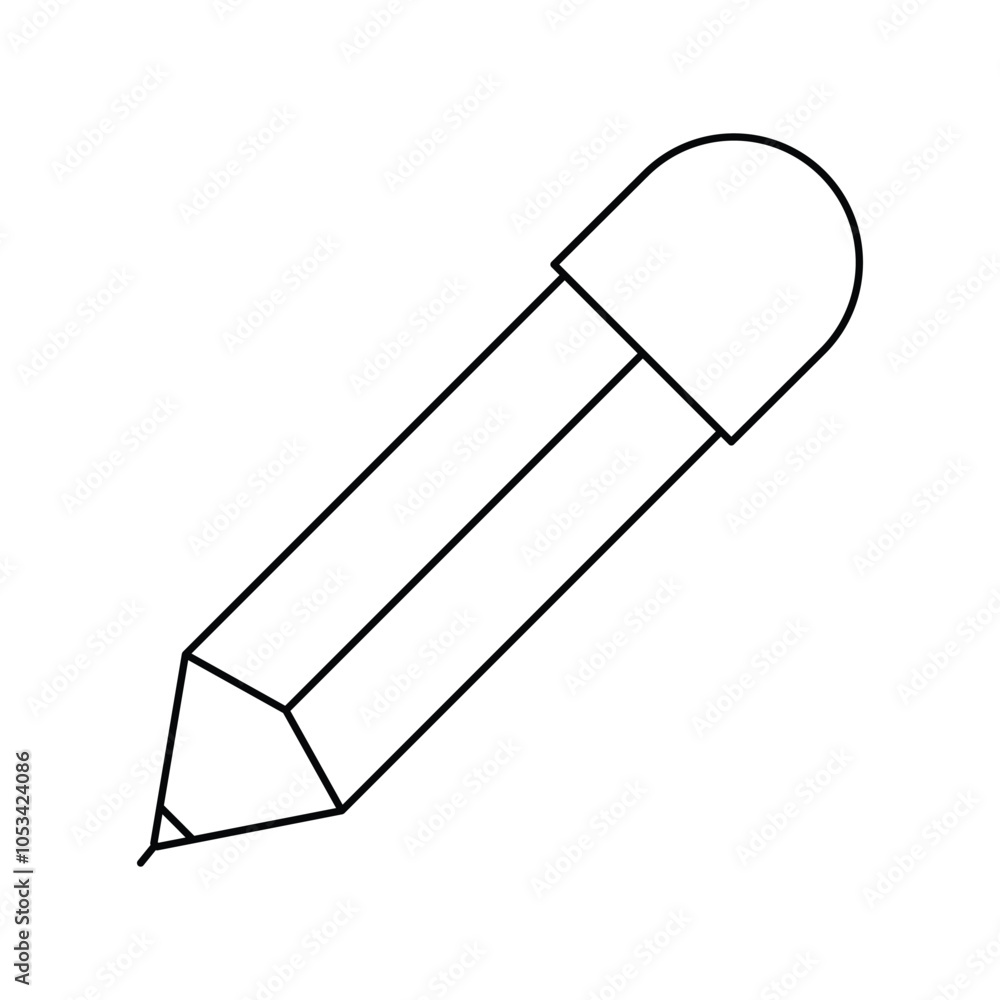 pencil line icon with white background vector stock illustration pencil line icon with white background vector stock illustration