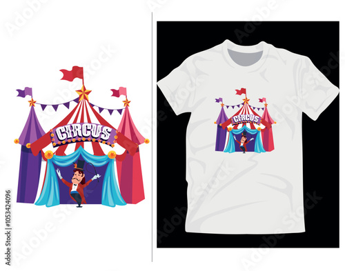 Step Right Up! Circus Ringmaster T-Shirt Design