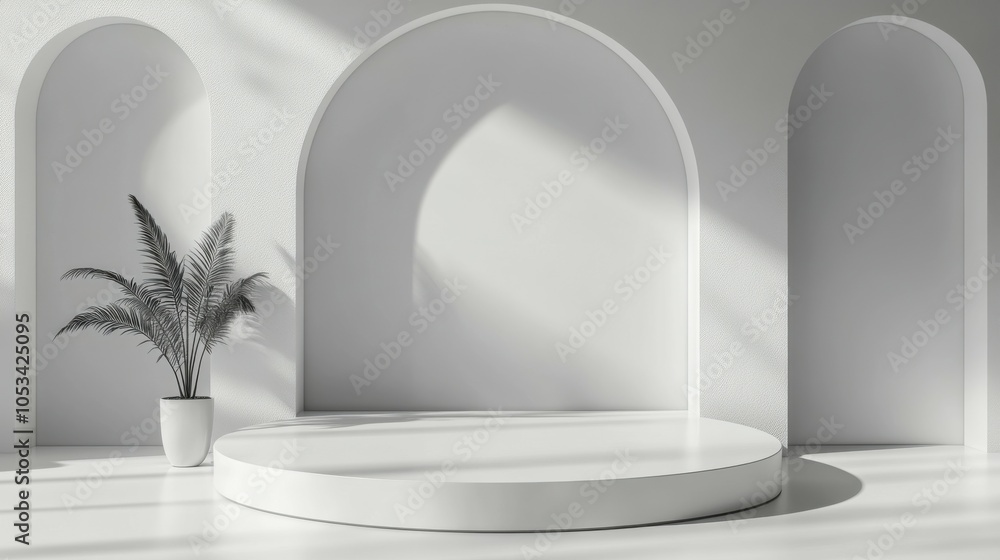 Mockup of a podium with a glossy white finish. Mockup of a podium with a glossy white finish.