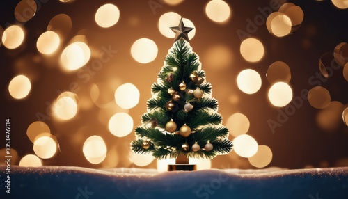 Close up christmas tree decorated with christmas balls