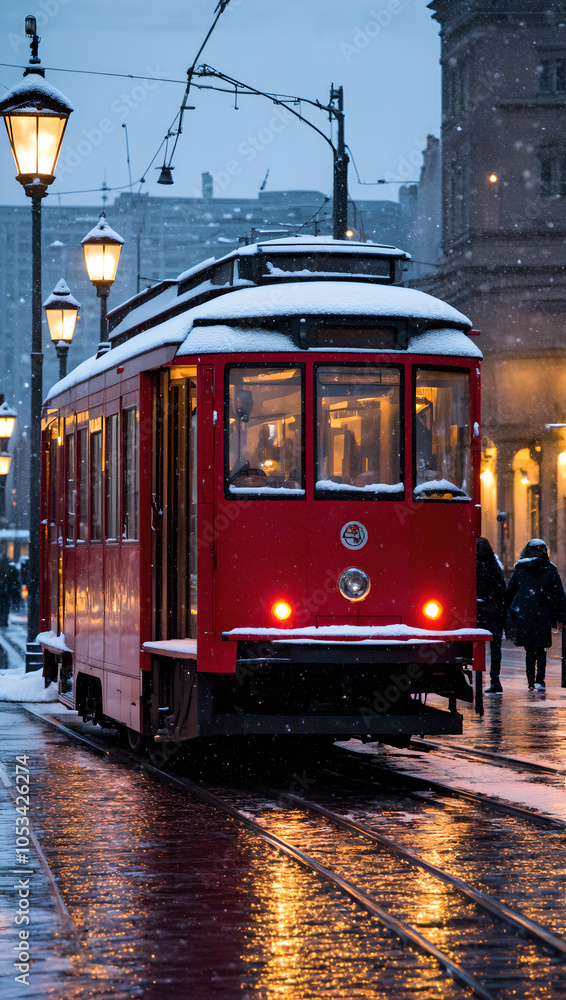 Obraz premium tram at night