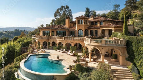 Mediterranean mansion with beautiful views.
