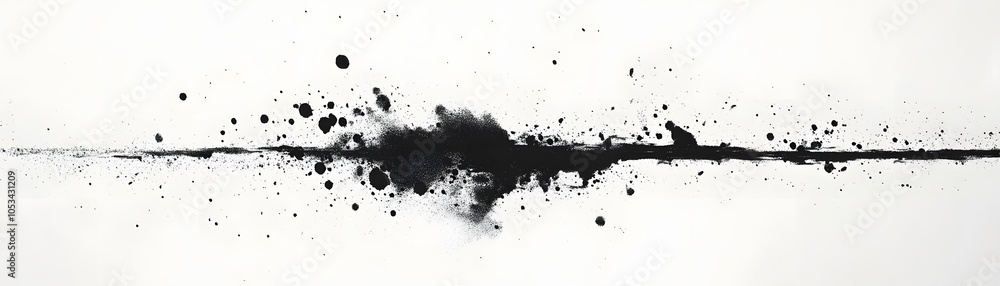 Abstract Black Ink Splashes and Stains on a White Background Abstract Black Ink Splashes and Stains on a White Background
