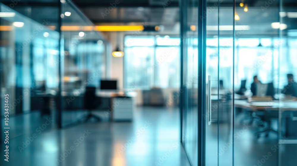 A blurred modern office space filled with business people engaged in various tasks, A blurred modern office space filled with business people engaged in various tasks,