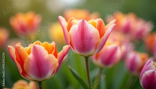  Blooming with Joy  A Field of Colorful Tulips