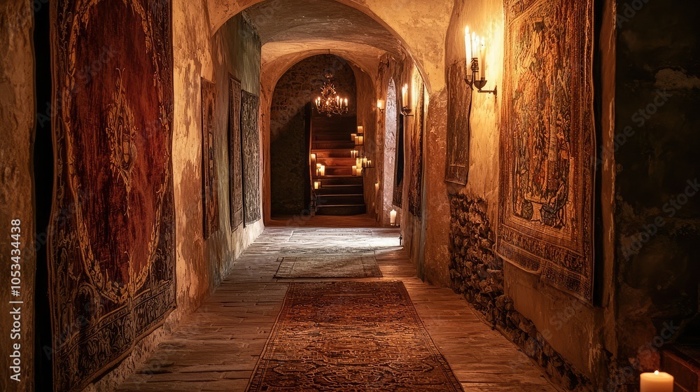 Fototapeta premium Captivating Historical Passage in a Castle Setting