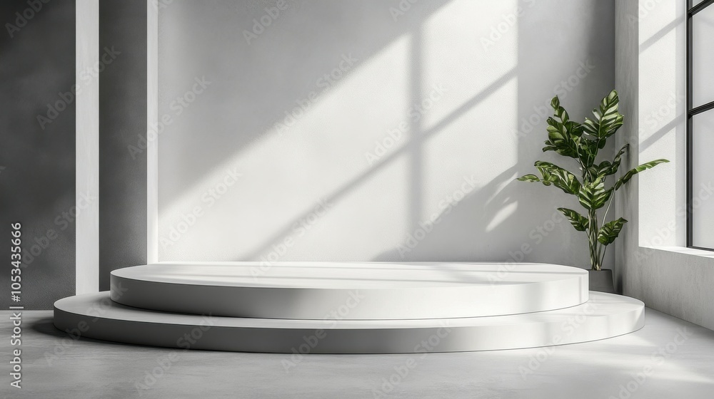Mockup of a podium with a matte white finish. Mockup of a podium with a matte white finish.