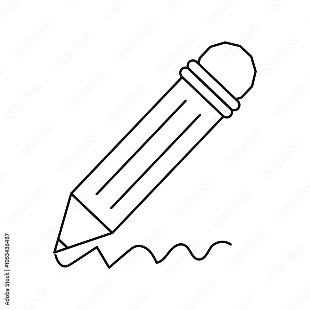 pencil line icon with white background vector stock illustration pencil line icon with white background vector stock illustration