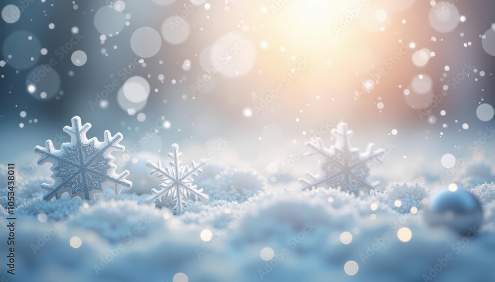 Naklejka premium Whispers of winters touch captured in a moment of serene beauty