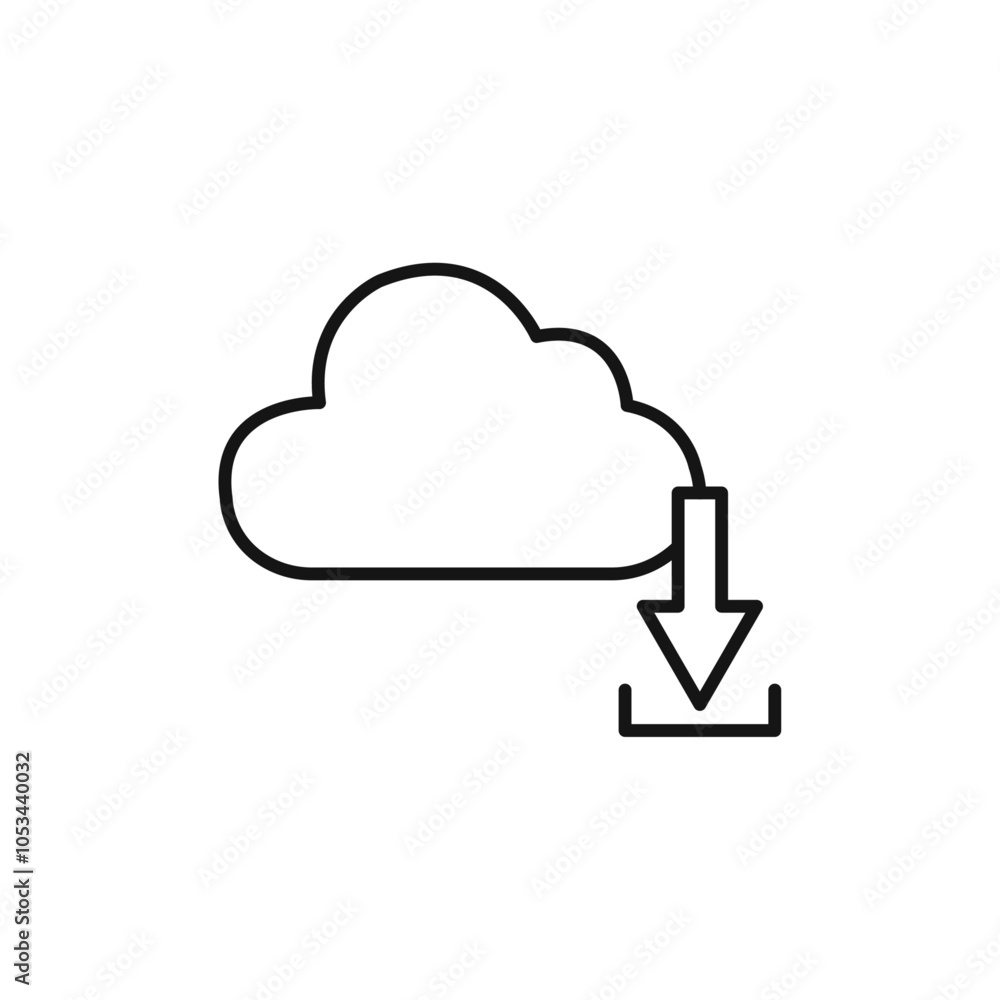 Cloud download icon vector set collection for web Cloud download icon vector set collection for web