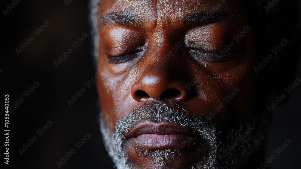 A man with a wise demeanor reflects on life as soft shadows emphasize his features. His downcast eyes evoke nostalgia, creating a profound, introspective atmosphere filled with experience. A man with a wise demeanor reflects on life as soft shadows emphasize his features. His downcast eyes evoke nostalgia, creating a profound, introspective atmosphere filled with experience.