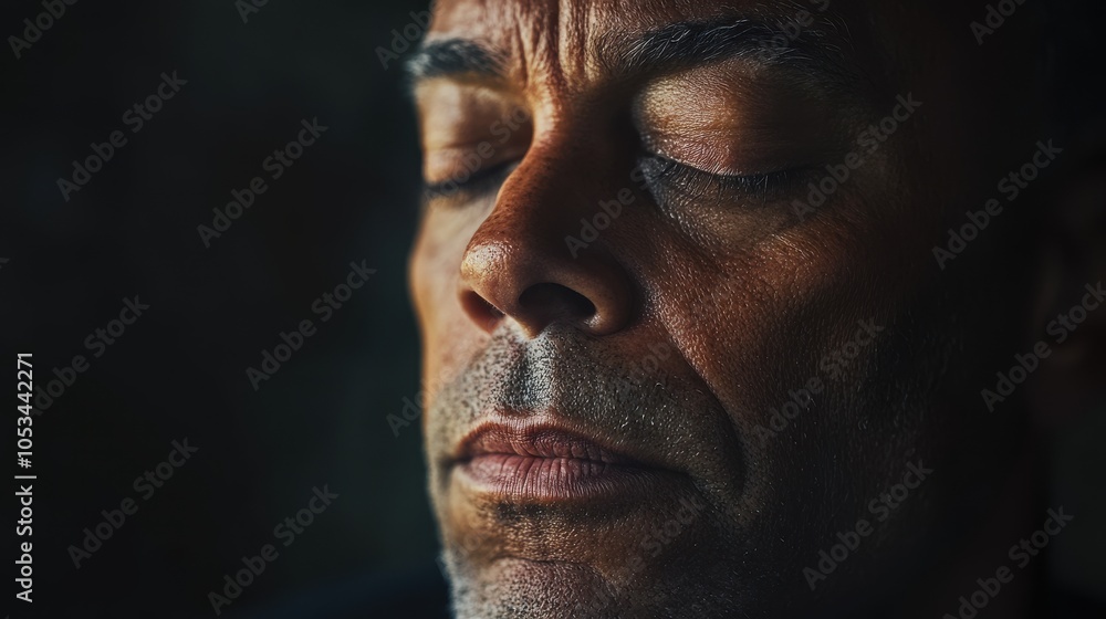 A man with a wise demeanor reflects on life as soft shadows emphasize his features. His downcast eyes evoke nostalgia, creating a profound, introspective atmosphere filled with experience. A man with a wise demeanor reflects on life as soft shadows emphasize his features. His downcast eyes evoke nostalgia, creating a profound, introspective atmosphere filled with experience.