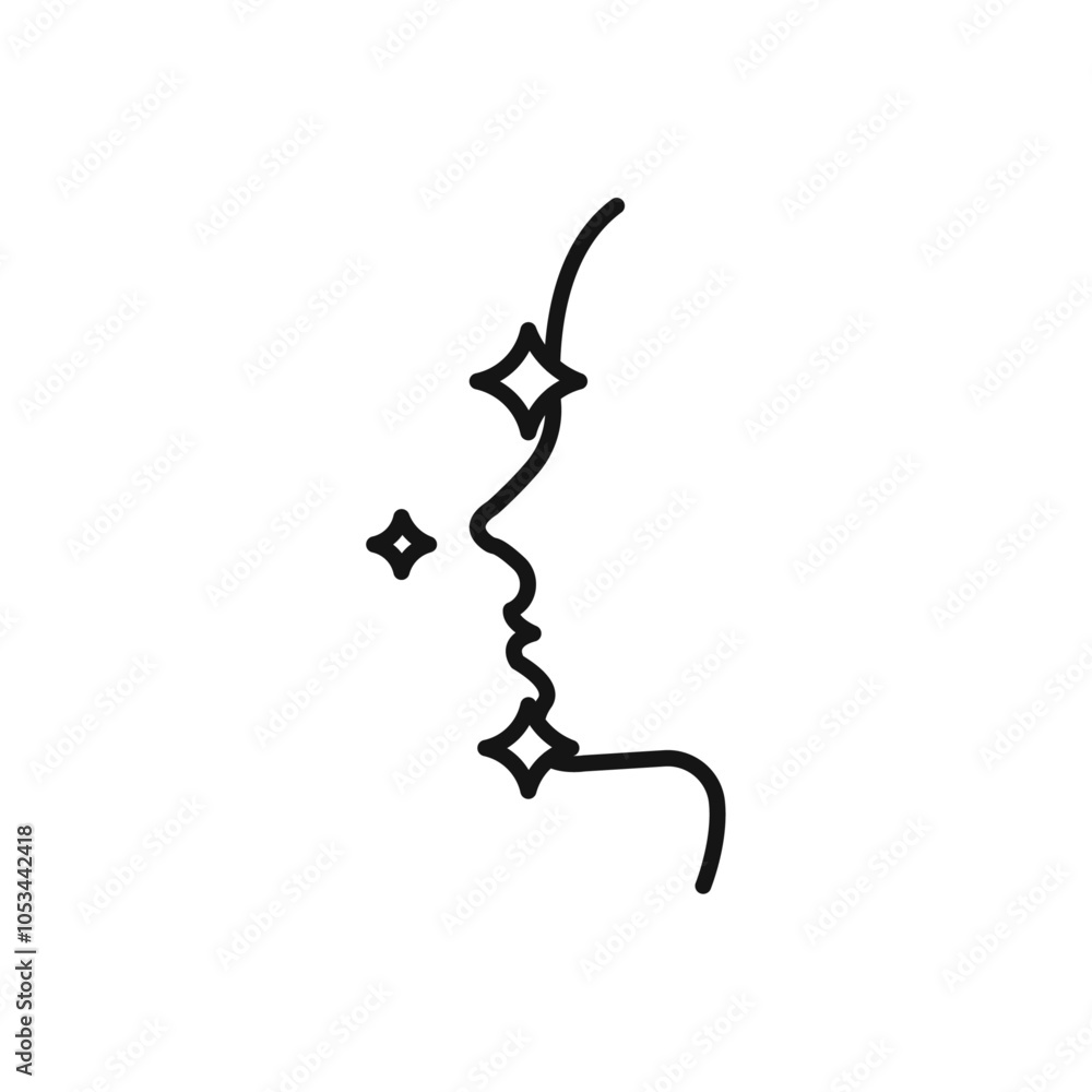 Glowing skin icon vector set collection for web Glowing skin icon vector set collection for web