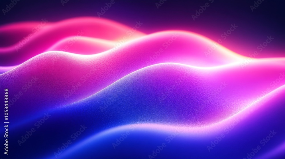Fototapeta premium Vibrant colored waves of light create an intriguing abstract composition.