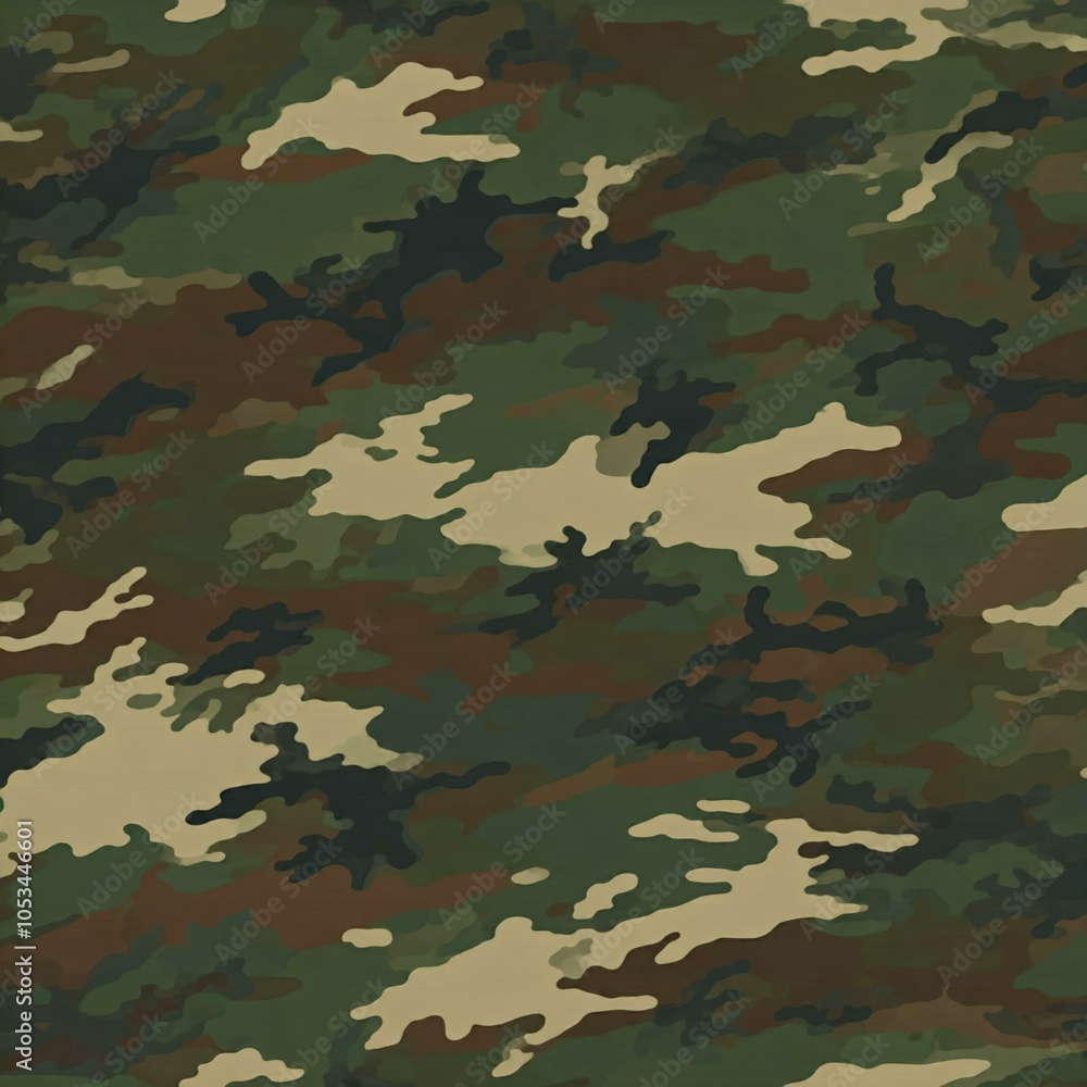 Camouflage pattern background with military textures in green and brown for clothing and textiles Camouflage pattern background with military textures in green and brown for clothing and textiles