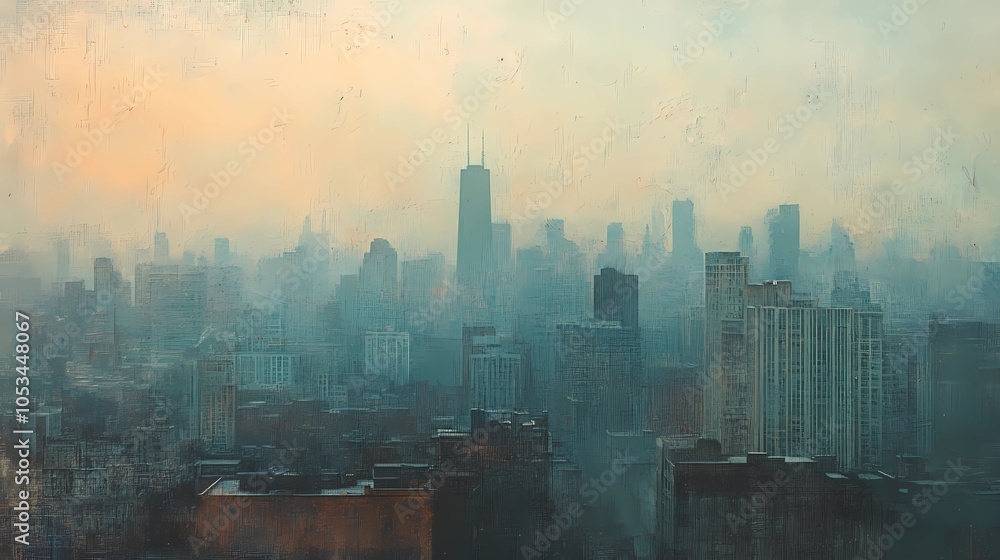 A scenic autumn view from a window, city rooftops and golden leaves under a soft, diffused morning light, seasonal and inviting A scenic autumn view from a window, city rooftops and golden leaves under a soft, diffused morning light, seasonal and inviting