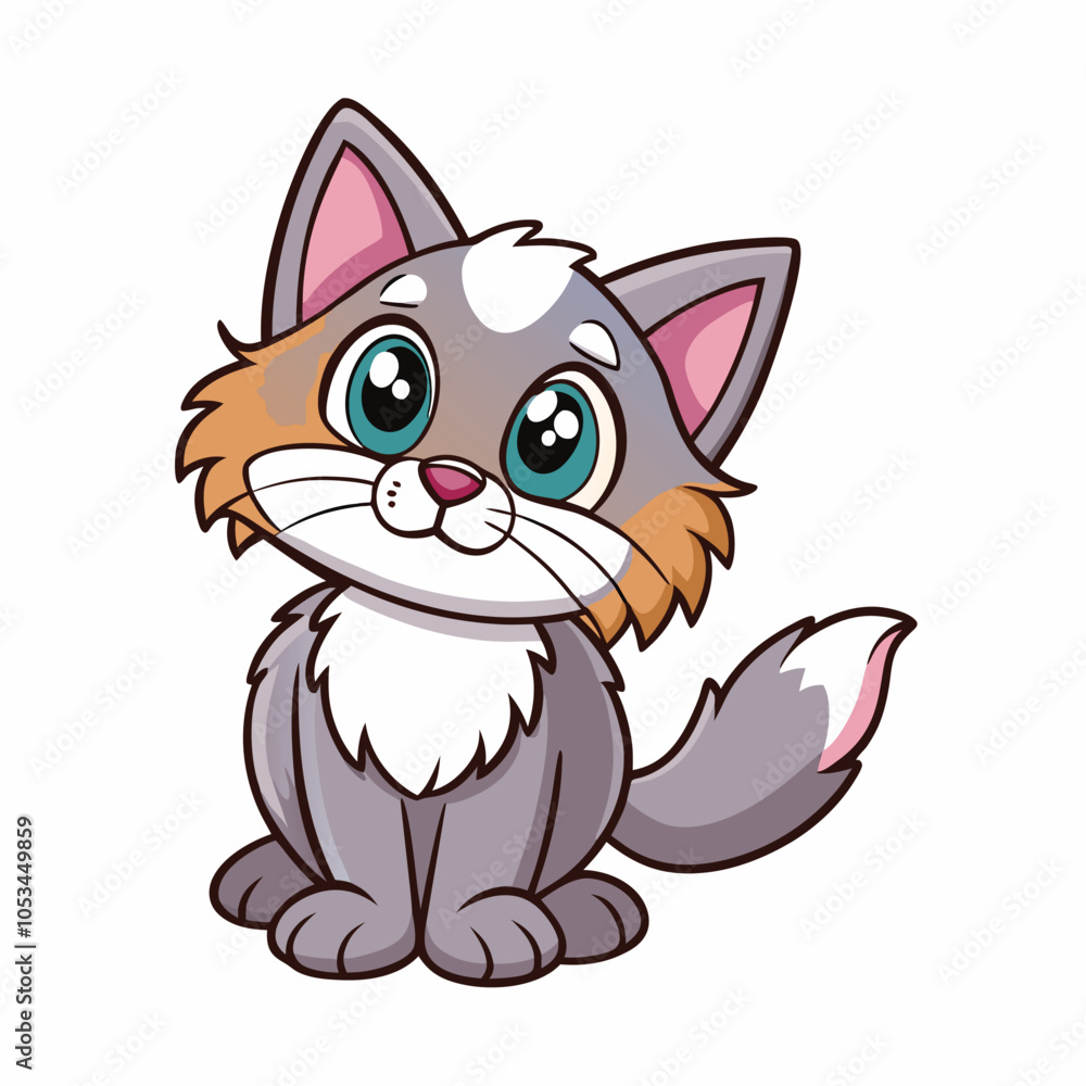 Obraz premium Cat mascot funny isolated vector illustration