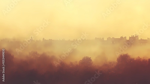 Wallpaper Mural Soft light filters through a burlap curtain in a city apartment, with a subtle autumn city view blurred beyond the window Torontodigital.ca