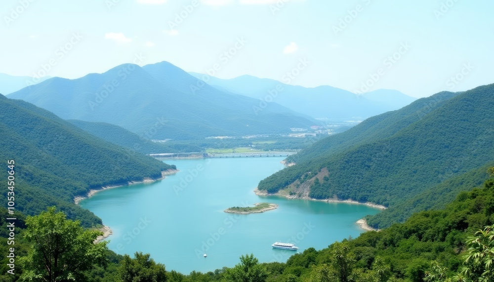 Tranquil mountain lake a serene escape Tranquil mountain lake a serene escape