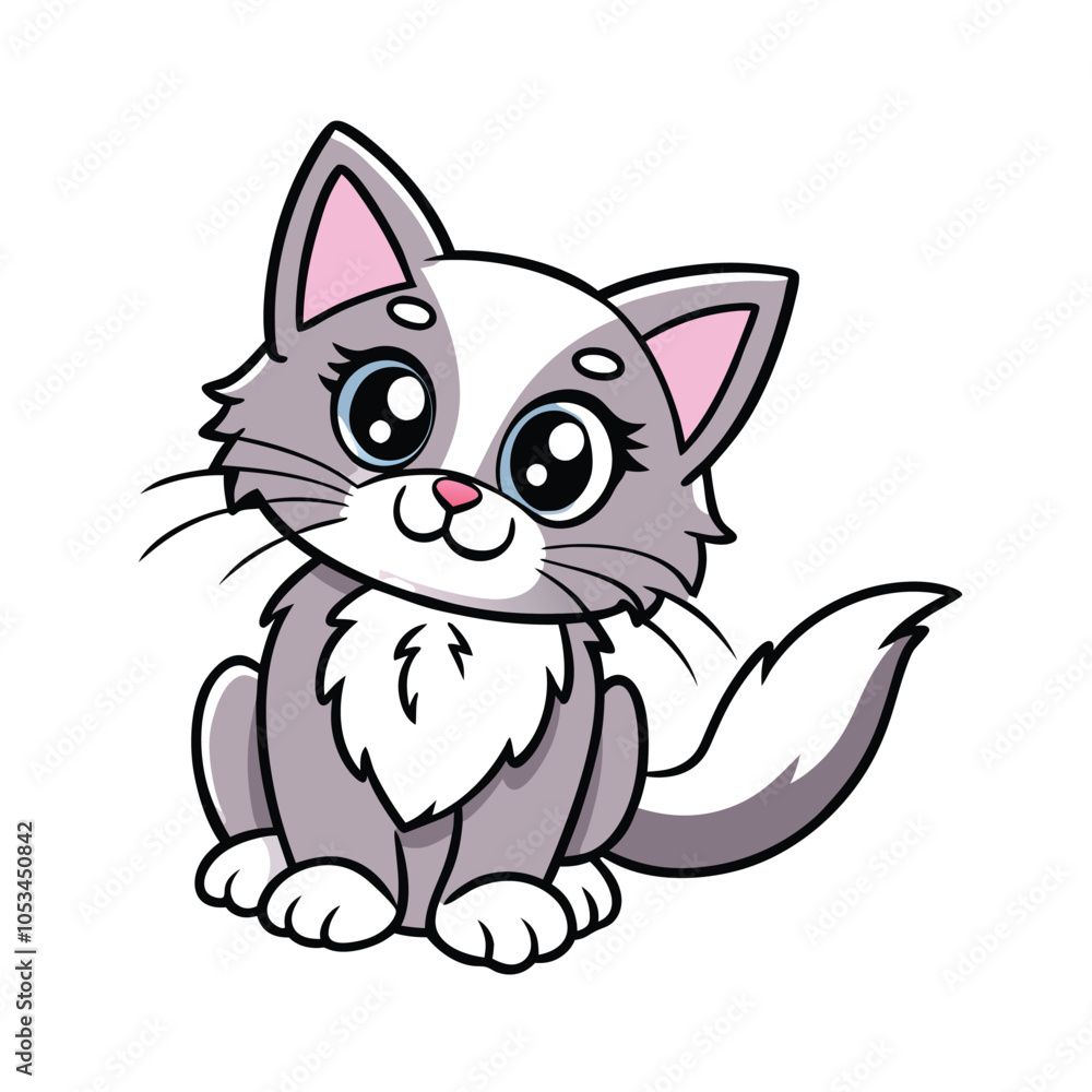Obraz premium Cat mascot funny isolated vector illustration