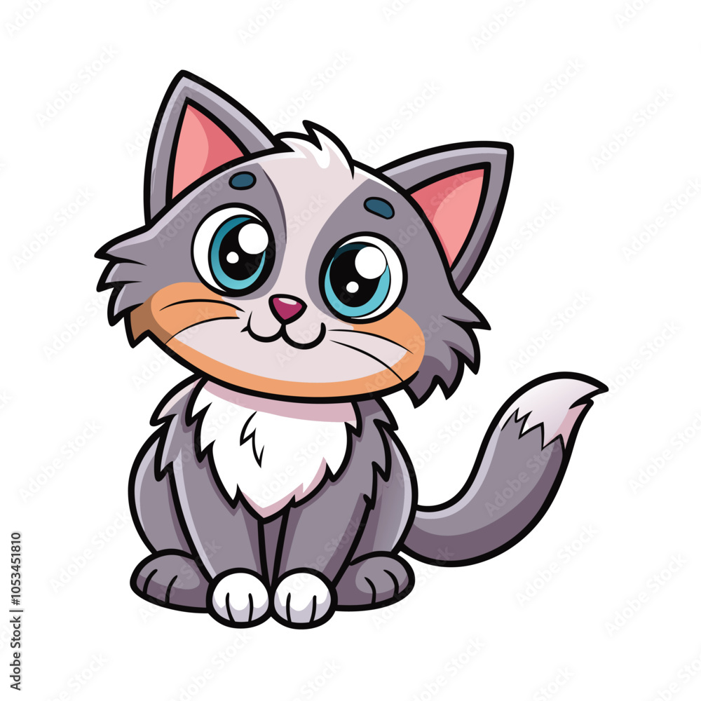 Obraz premium Cat mascot funny isolated vector illustration
