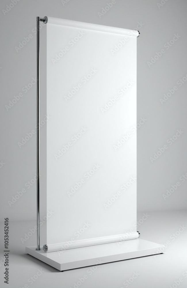 Professional standing banner display mockup for advertising and promotional design presentations Professional standing banner display mockup for advertising and promotional design presentations