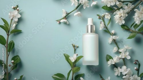 Elegant Skincare Product with Floral Accents