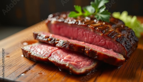 Tableau sur toile Deliciously grilled steak ready to savor