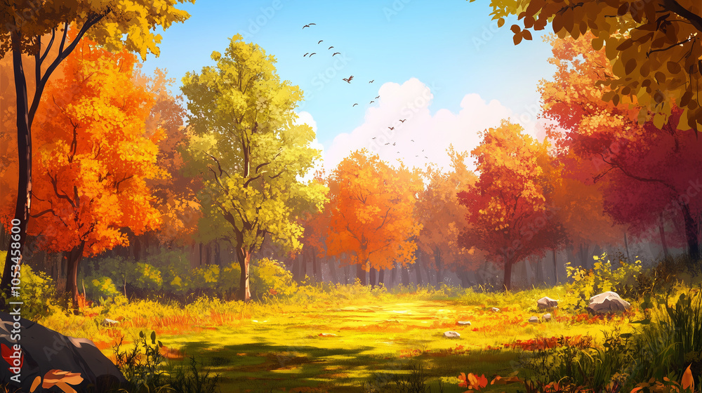 Dreamscape in Autumn: A Surreal Forest Path Dreamscape in Autumn: A Surreal Forest Path