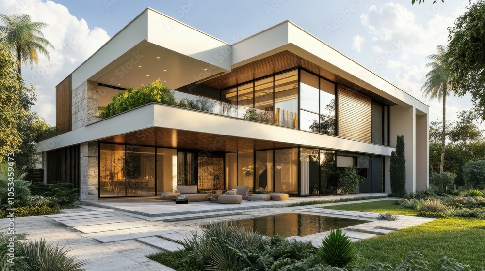 Fototapeta premium Modern house with innovative design.
