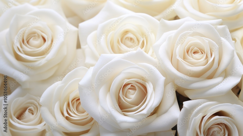 view of a bouquet of white and cream roses, beautifully arranged in a natural style. view of a bouquet of white and cream roses, beautifully arranged in a natural style.