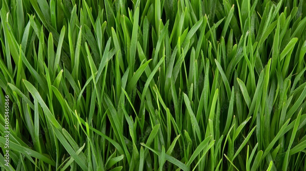 Fototapeta premium Lush Green Grass Blades Close Up Texture Background