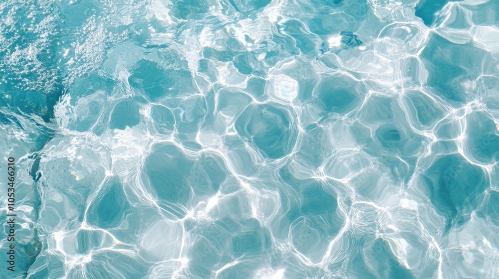 Fototapeta premium Crystal-Clear Water Surface with Gentle Ripples and Reflection Patterns