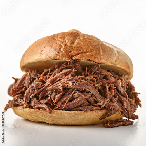 sandwich, aliment, pain, aliment, viande, effiloché de  boeuf, repas, porc, assiette, diners, steak, grillé, bon vivant, chocolat, cuisine, barbecue, déjeuner, plat, couper, légume, blanc, rouge, brun photo