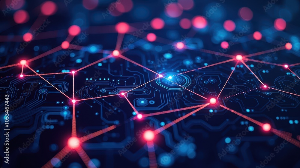 Obraz premium Abstract Connections in Digital Technology Landscape