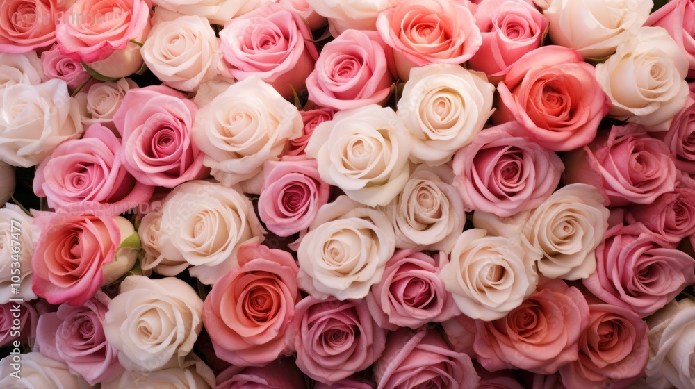 view of a bouquet of white and cream roses, beautifully arranged in a natural style. view of a bouquet of white and cream roses, beautifully arranged in a natural style.