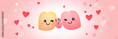 A happy couple fingers in love smiley and hugging, Valentine's day concept.