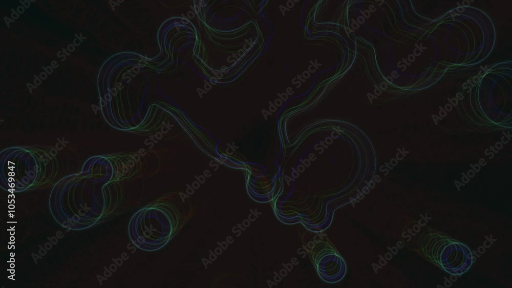Lines and blurry blob neon colored shapes animation on a black background Lines and blurry blob neon colored shapes animation on a black background