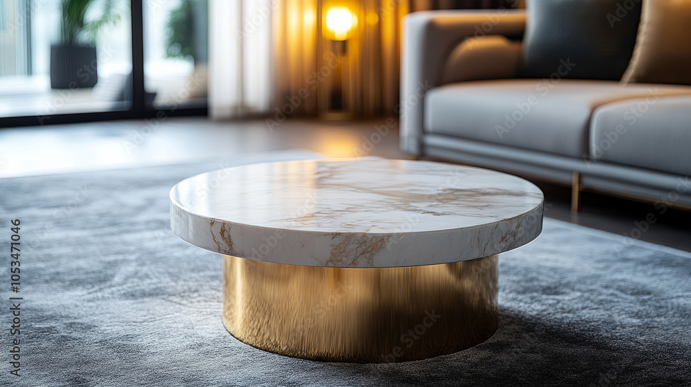 Fototapeta premium Modern coffee table in stylish living room.