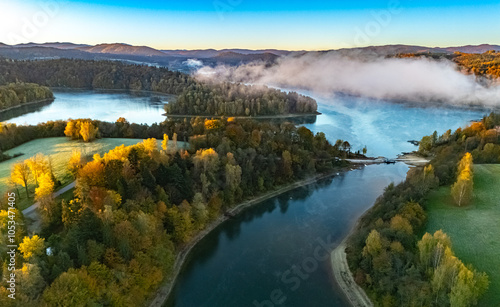 View of Lake Solina in Bieszczady Mountains, Poland photo