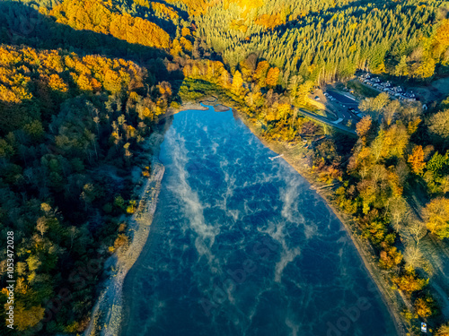 View of Lake Solina in Bieszczady Mountains, Poland photo