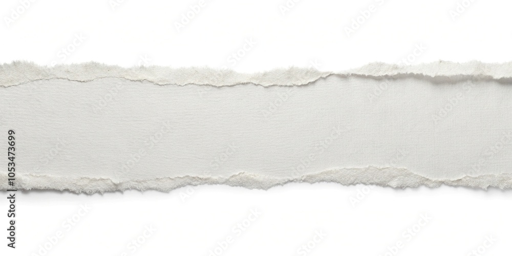 White ripped torn paper edges isolated on white background White ripped torn paper edges isolated on white background