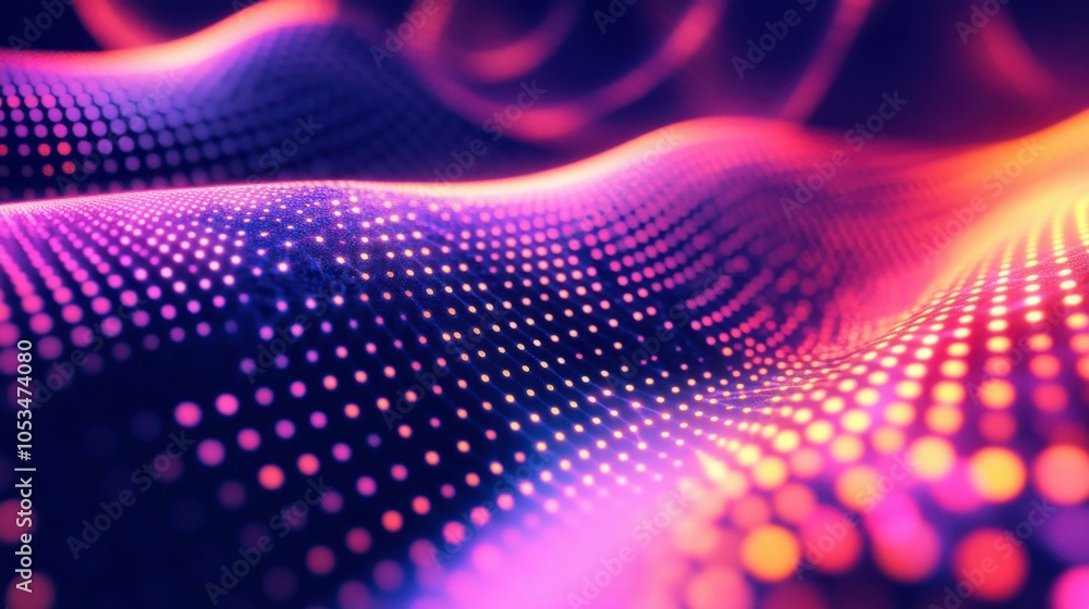 Neon dots forming geometric shapes Neon dots forming geometric shapes