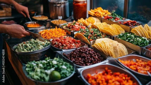 Fresh and Vibrant Food Buffet with Various Ingredients