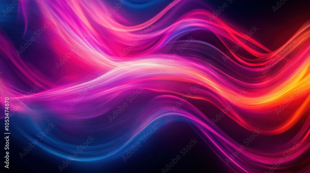Neon streams on a black backdrop Neon streams on a black backdrop