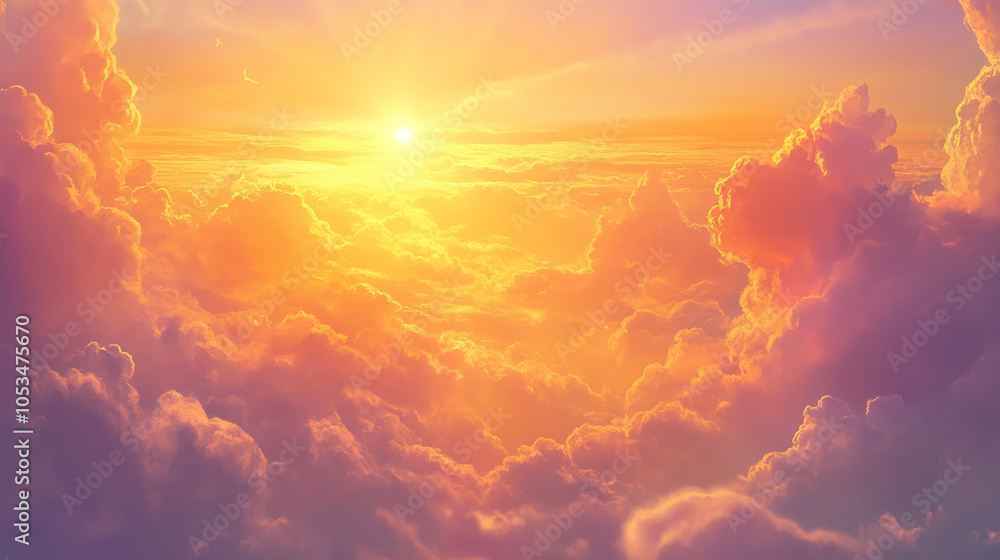 Golden sunset sky Golden sunset sky