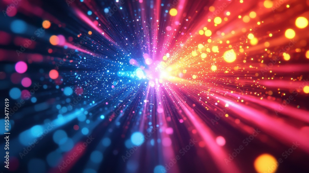 Naklejka premium Neon starburst patterns
