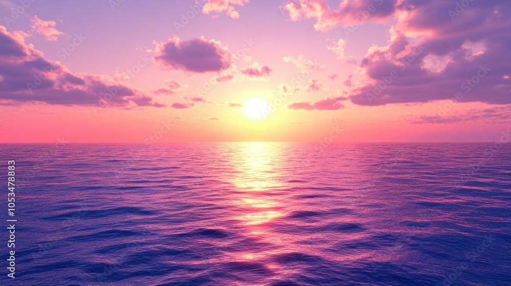 Naklejka premium Ocean horizon at sunrise